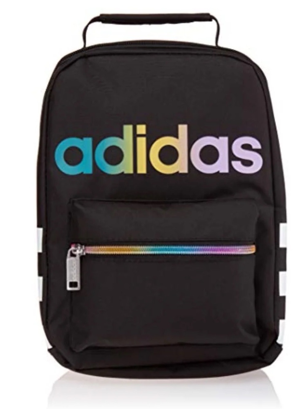 adidas Black Backpack with Pastel Gradient Logo